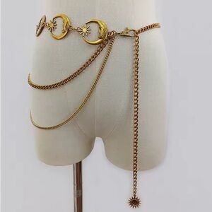 Vintage Gold Celestial Chain Belt new